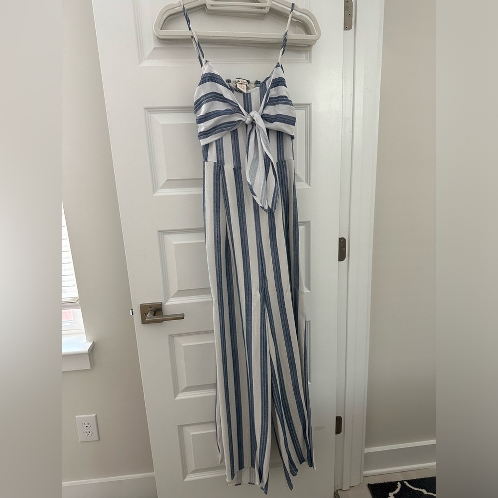 Blue and white jumpsuit size M